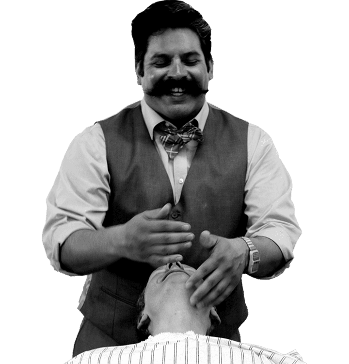 Barber Shaving Client Beard
